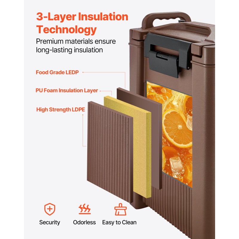 Juoma-annostelija 19 l isoterminen kuumille ja kylmille juomille ruokaturvallinen