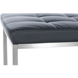 Tyylikäs Barci-penkki keinonahkainen monipuolinen istuinratkaisu teräsrungolla 100cm