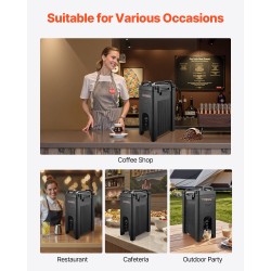 Juoma-annostelija eristetty 19 l 2 kpl kuuma ja kylmä elintarvikekelpoinen musta