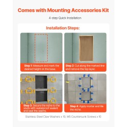 Upotettava suihkulokero XPS 40,6×50,8×10,2 cm siirrettävä välitaso vesitiivis musta