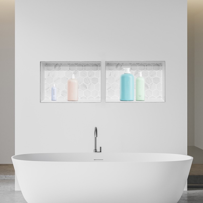 Upotettava seinälokero XPS-muovi musta 10,2×40,6×61 cm kaksi liikuteltavaa hyllyä vesitiivis