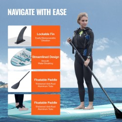 Ilmatäytteinen PVC SUP-lauta pituus 305 cm leveys 84 cm paksuus 15 cm