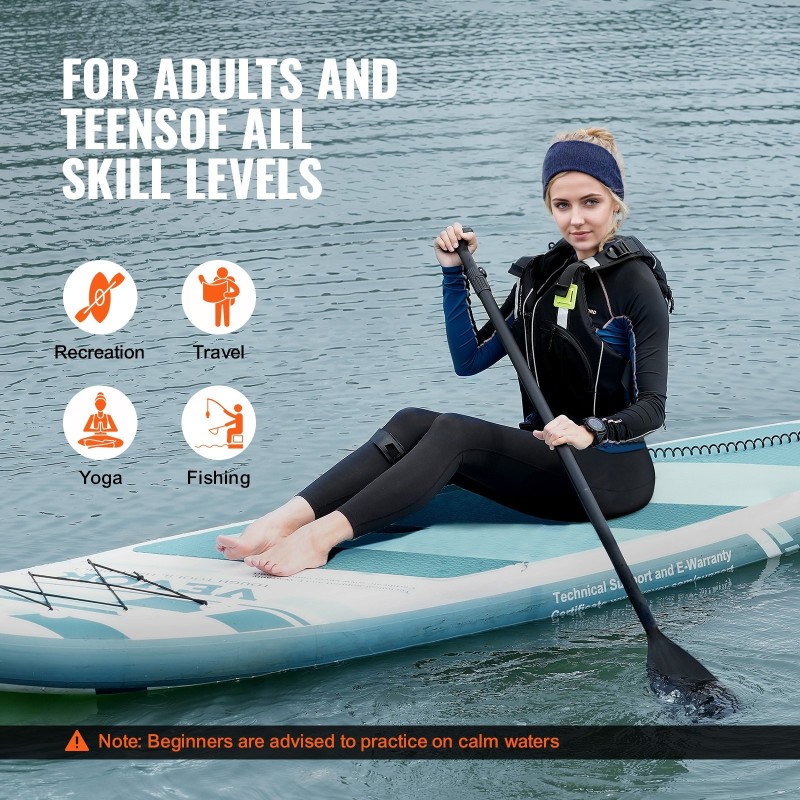 Ilmatäytteinen PVC SUP-lauta pituus 305 cm leveys 84 cm paksuus 15 cm