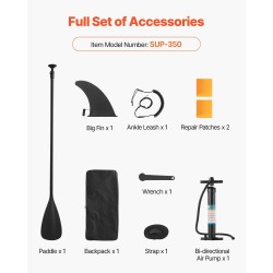 Ilmatäytettävä SUP-lauta 3,53 m 89 cm 15 cm sotilastason kestävä materiaali