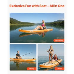 Ilmatäytteinen SUP lauta PVC-muovi 323 cm 84 cm 15 cm istuimella