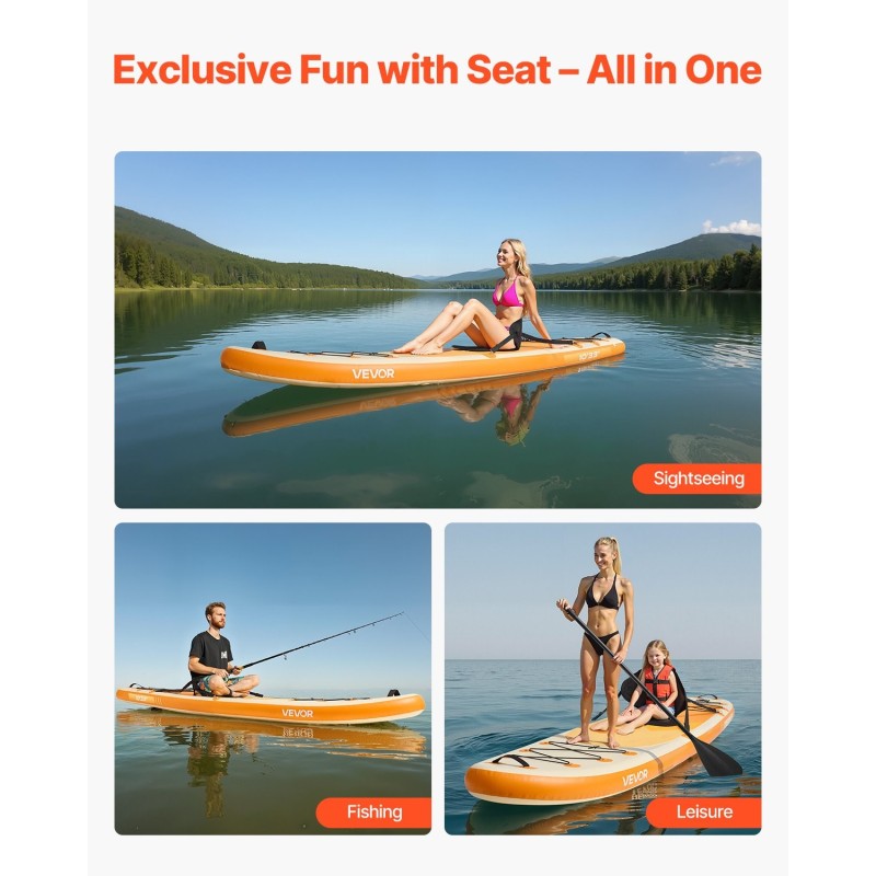 Ilmatäytteinen SUP-lauta sotilastason PVC-materiaali pituus 3,05 m istuin kantavuus 150 kg