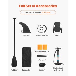 Ilmatäytteinen SUP-lauta sotilastason PVC-materiaali pituus 3,05 m istuin kantavuus 150 kg