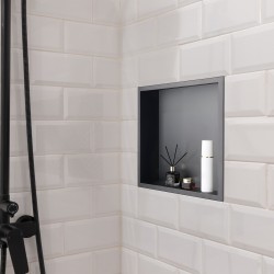 Upotettava suihkunišši 304-ruostumatonta terästä 33x33x10,2 cm yksihyllyinen musta