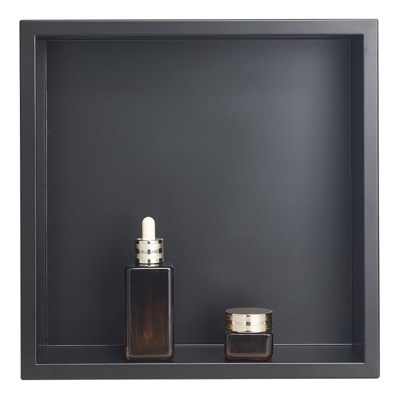 Upotettava suihkunišši 304-ruostumatonta terästä 33x33x10,2 cm yksihyllyinen musta