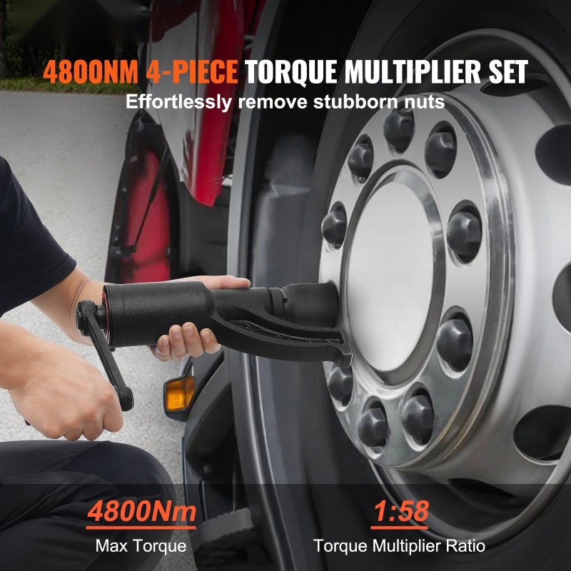 Momentinkerroin seosteräksestä 1 tuuman neliö 1:58 4800 Nm kuorma-autoihin 4 hylsyä