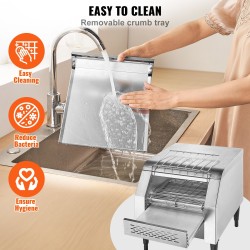 Kuljetinpaahdin ruostumattomasta teräksestä ammattikeittiöille yli 300 viipaletta tunnissa