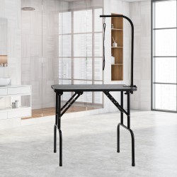 Trimmauspöytä ruostumattomasta teräksestä 808 x 460 mm taittuva pienille ja keskikokoisille koirille