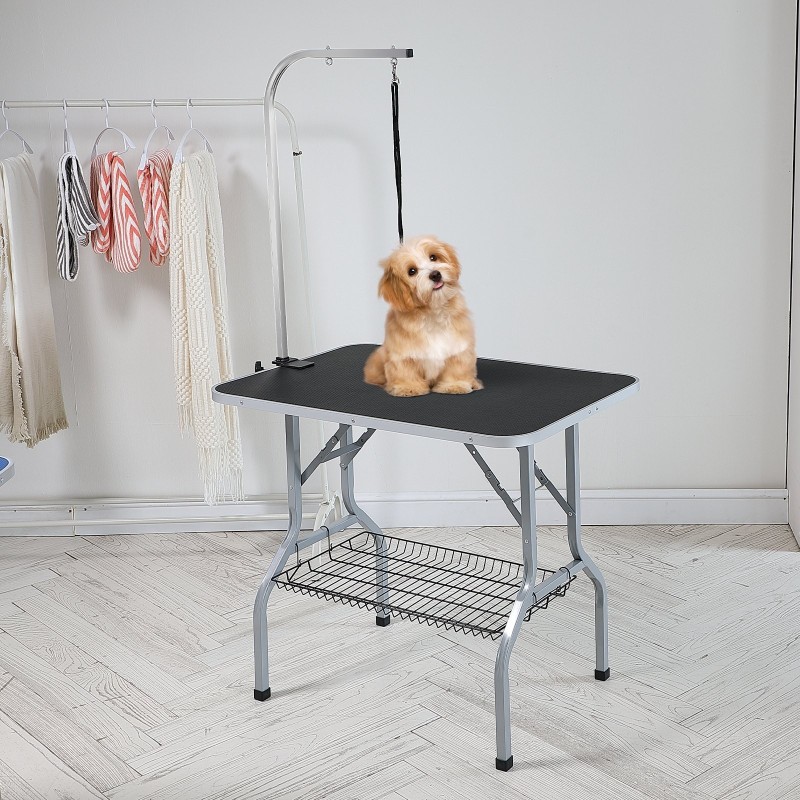 Trimmauspöytä ruostumatonta terästä 915 x 610 mm taittuva keskikokoisille ja pienille koirille