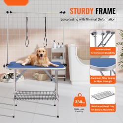 Trimmauspöytä ruostumaton teräs 915 x 610 mm taittuva keskikokoisille ja pienille koirille