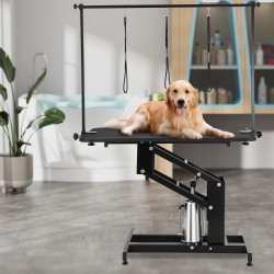 Hydraulinen trimmauspöytä ruostumattomasta teräksestä keskikokoisille ja pienille koirille