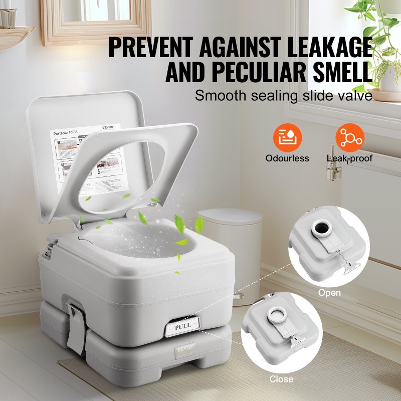 Kannettava WC 12 l jätesäiliöllä painehuuhtelulla vuotoa estävä irrotettava huuhtelusäiliö