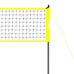 Kannettava ulkokäyttöinen lentopalloverkko polyeteeniverkolla säädettävällä korkeudella teräspylväillä mukana lentopallo pumppu