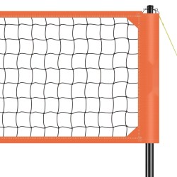 Kannettava ulkolentopalloverkkosetti säädettävällä korkeudella terästolpilla polyeteeniverkolla sisältää pallon pumpun ja