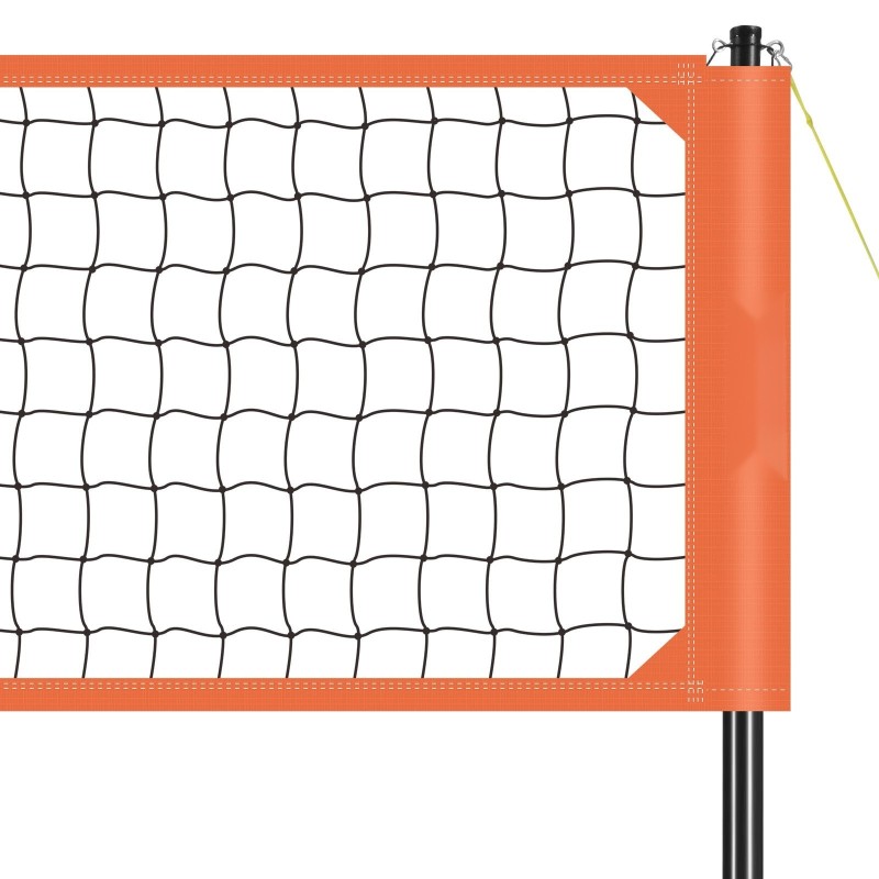 Kannettava ulkolentopalloverkkosetti säädettävällä korkeudella terästolpilla polyeteeniverkolla sisältää pallon pumpun ja