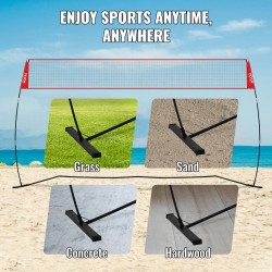 Kannettava vapaasti seisova lentopalloverkko 14 jalan leveä korkeus 7,4–8 jalan sisä- ja ulkokäyttöön