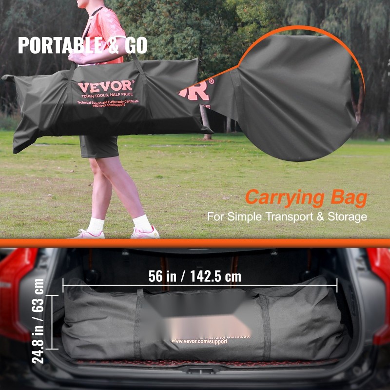 Kannettava jalkapallomaali PVC-putkilla PE-verkolla 366x183 cm kantolaukulla lapsille ja aikuisille