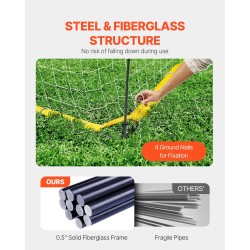 Jalkapallomaali teräs- ja lasikuiturunko PE-verkolla koko 12x6 pihalle ja harjoitteluun