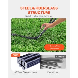 Jalkapallomaali 12x6 ft teräs- ja lasikuiturunko PE-verkko kuljetuspussi 6 maakiilaa