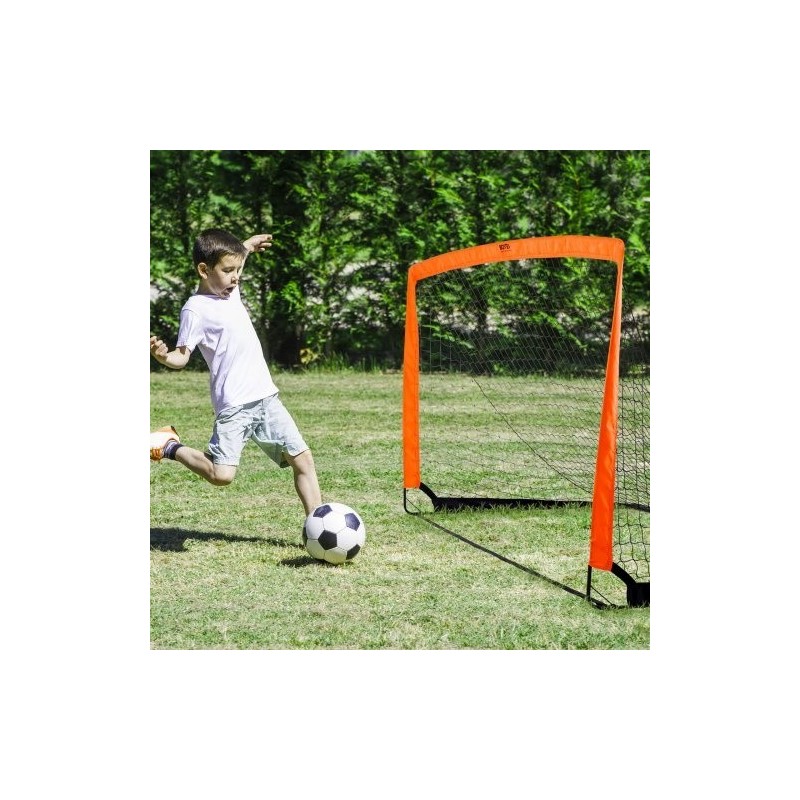 Kokoontaitettava jalkapallomaali lasikuiturunko Dacronverkko noin 6.5x3.25 jalkaa lapsille kantolaukulla