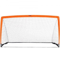 Kokoontaitettava jalkapallomaali lasikuiturunko Dacronverkko noin 6.5x3.25 jalkaa lapsille kantolaukulla