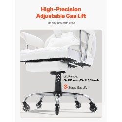 Kallistuva toimistotuoli PU-nahkaverhoilu leveällä istuimella ja jalkatuella säädettävällä lanneltuella metallirungolla