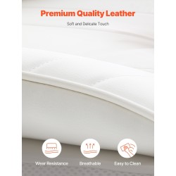 Kallistuva toimistotuoli PU-nahkaverhoilu leveällä istuimella ja jalkatuella säädettävällä lanneltuella metallirungolla