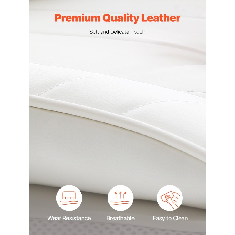 Kallistuva toimistotuoli PU-nahkaverhoilu leveällä istuimella ja jalkatuella säädettävällä lanneltuella metallirungolla