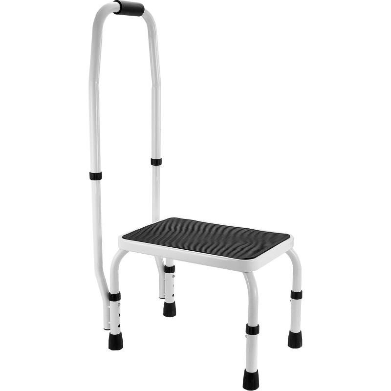 Taitettava teräsaskeljakkara tukikahvalla 150 kg kantavuus kolmiportainen liukuesteaskelma