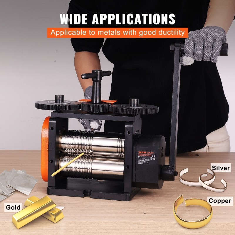 Valssauskone korujen valmistukseen teräs 57 mm levy neliölanka elliptinen lanka 0–5,5 mm