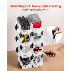 Pinottavat läpinäkyvät muovilaatikot PP-muovi 276x140x130 mm 8 kpl