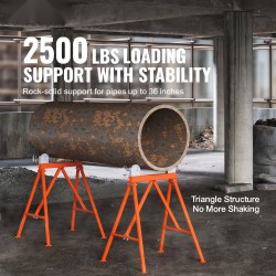 Putkiteline rullapäällä 45 teräs säädettävä 5,1–91,4 cm 1134 kg kantavuus