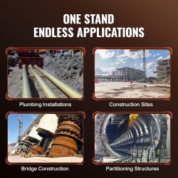 Putkiteline rullapäällä 45 teräs säädettävä 5,1–91,4 cm 1134 kg kantavuus