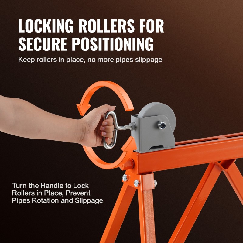 Putkiteline rullapäällä 45 teräs säädettävä 5,1–91,4 cm 1134 kg kantavuus