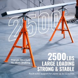 Putkiteline teräs 1134 kg kantavuus korkeussäädettävä 69–132 cm V-pää