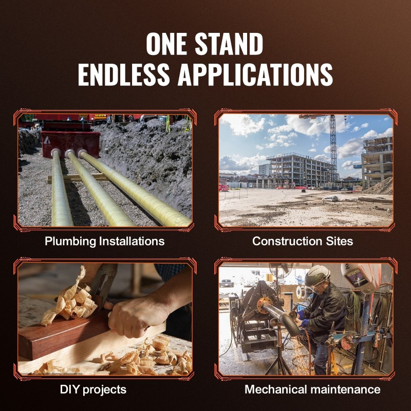 Putkiteline teräs 1134 kg kantavuus korkeussäädettävä 69–132 cm V-pää