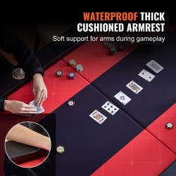 Pokeripöytä taitettava 229 senttimetriä ovaalinen 10 pelaajalle verapintainen pehmustetut reunat ruostumattomat mukitelineet