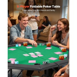 Pokeripöytä taitettava 8 pelaajalle 1220 mm huopapinta metallijalat pehmustetut reunat mukitelineet