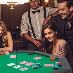 Pokeripöytä taitettava 8 pelaajalle 1220 mm huopapinta metallijalat pehmustetut reunat mukitelineet