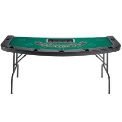 Taitettava pokeripöytä 7 pelaajalle huopapinta pehmustetut reunat mukitelineet