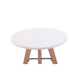 Pyöreä keittiöpöytä MDF-levyllä ja pyökkijalustalla