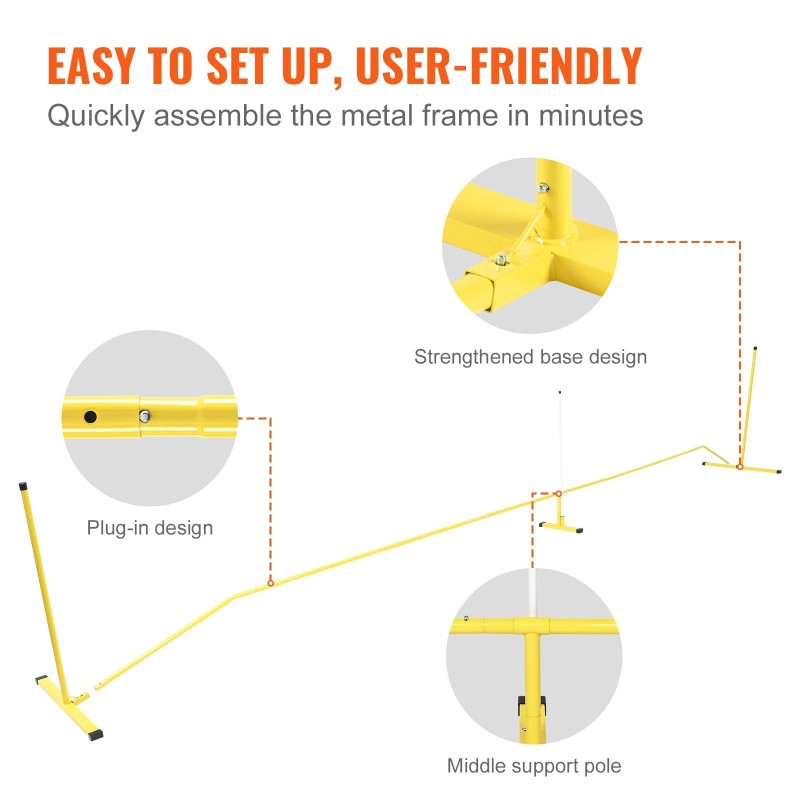 Kannettava pickleball-verkkojärjestelmä metallirunko 6,7 m säänkestävä PE-verkko kantolaukulla
