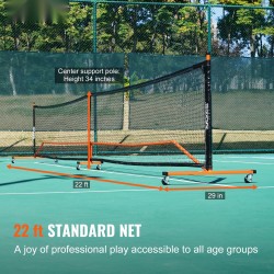 Pickleball-verkkojärjestelmä 22 ft virallinen koko säänkestävä PE-verkko metallirunko kuljetuslaukku