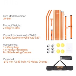 Pickleball-verkkojärjestelmä 22 ft virallinen koko säänkestävä PE-verkko metallirunko kuljetuslaukku