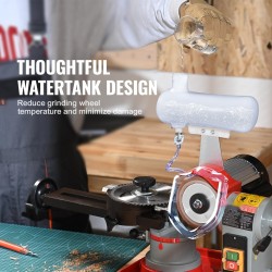 Pyörösahanterien teroituskone valurautarunko 370 wattinen 3600 kierrosta minuutissa 125 millimetrin hiomalaikka vesitankki