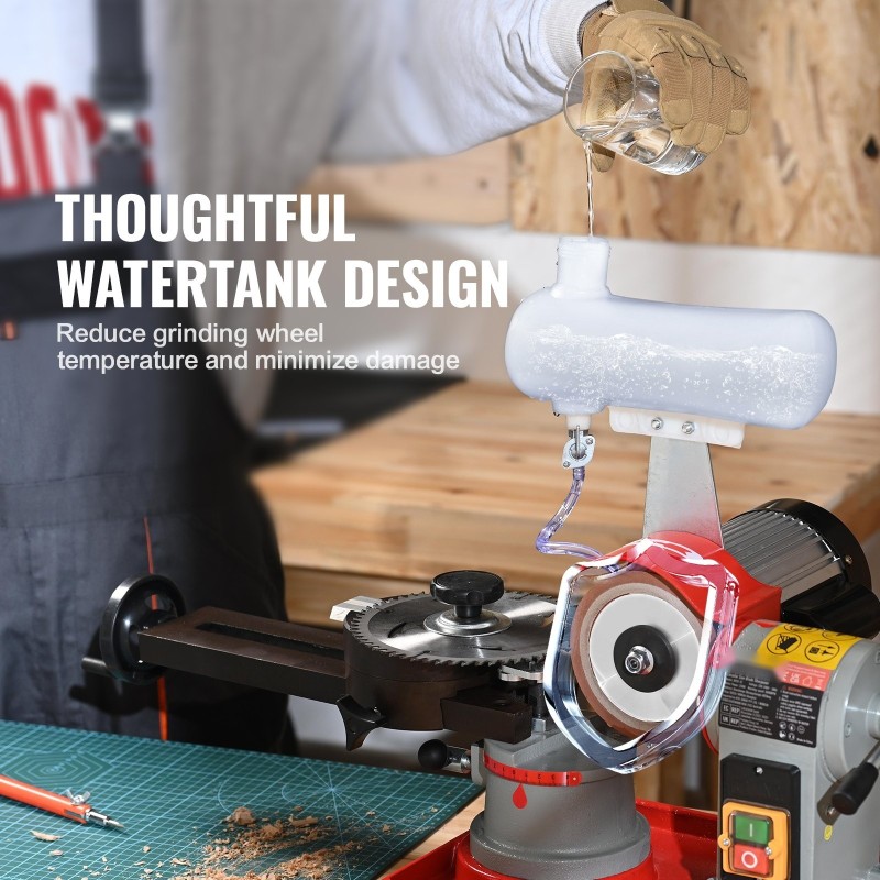 Pyörösahanterien teroituskone valurautarunko 370 wattinen 3600 kierrosta minuutissa 125 millimetrin hiomalaikka vesitankki